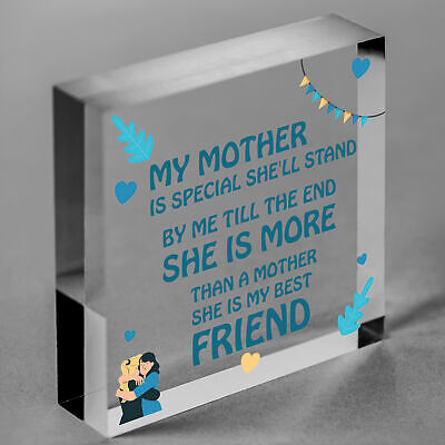 She Is My Bestfriend MUM Hanging Wooden Heart Decoration MOTHER'S DAY Gift