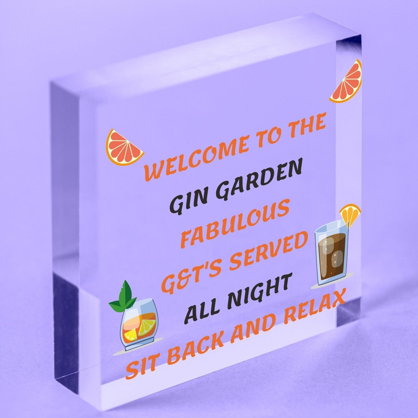 Welcome To The Gin Garden Hanging Home Bar Pub Sign Gift For Her