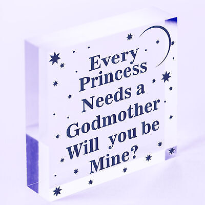 Will You Be My Godmother Plaque Godmother Wood Heart Godmother Asking Request