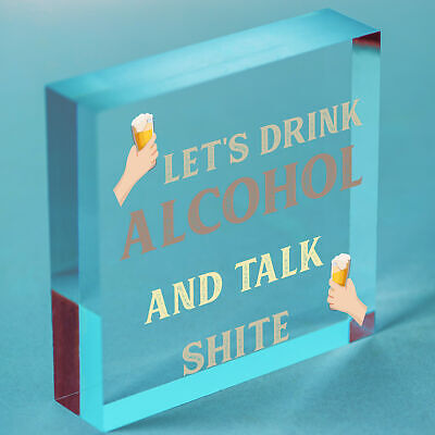 Novelty Funny Alcohol Sign Gin Vodka Beer Gift Friend Man Cave Home Bar Plaque