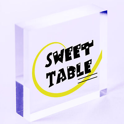 Sweet Table Wooden Freestanding Plaque Wedding Decoration Take A Treat Sign Gift