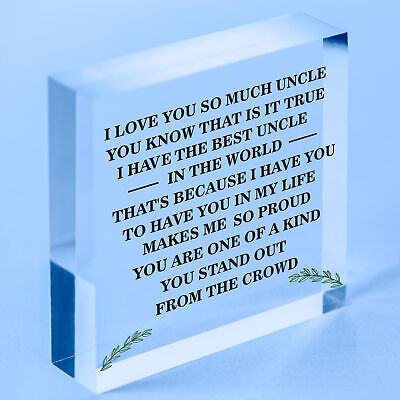 Best Uncle Plaque Gift For Birthday Christmas Gift For Brother From Niece Nephew