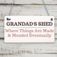 Grandads Shed Wooden Hanging Plaque Novelty Workshop Garage Tool Shed Gift Sign