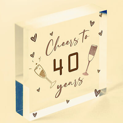 40th Birthday Gifts For Women / Men Heart 40th Birthday Card Birthday Decoration