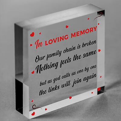 In Loving Memory Of Family Wooden Hanging Heart Memorial Plaque Love Heaven Sign