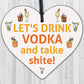 Vodka Novelty Funny Wood Heart Sign Alcohol Home Bar Friendship Gift Plaque