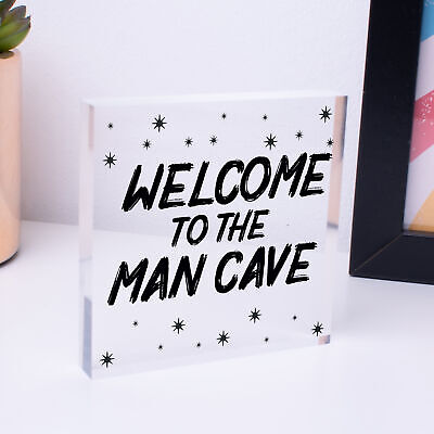 Man Cave Plaque Funny Sign Fathers Day Gift Game Room Boys Bedroom Birthday Gift