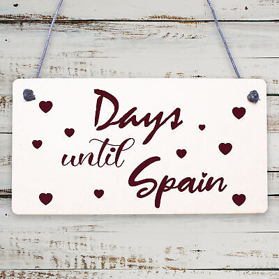 Chalkboard Holiday Countdown To SPAIN Novelty Plaque Sign Gift For Friend Family