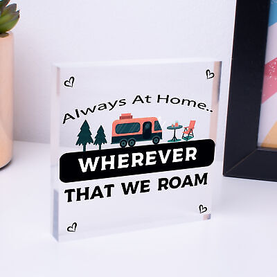 Always At Home Caravan Motorhome Camping Camper Hanging Plaque Friendship Sign