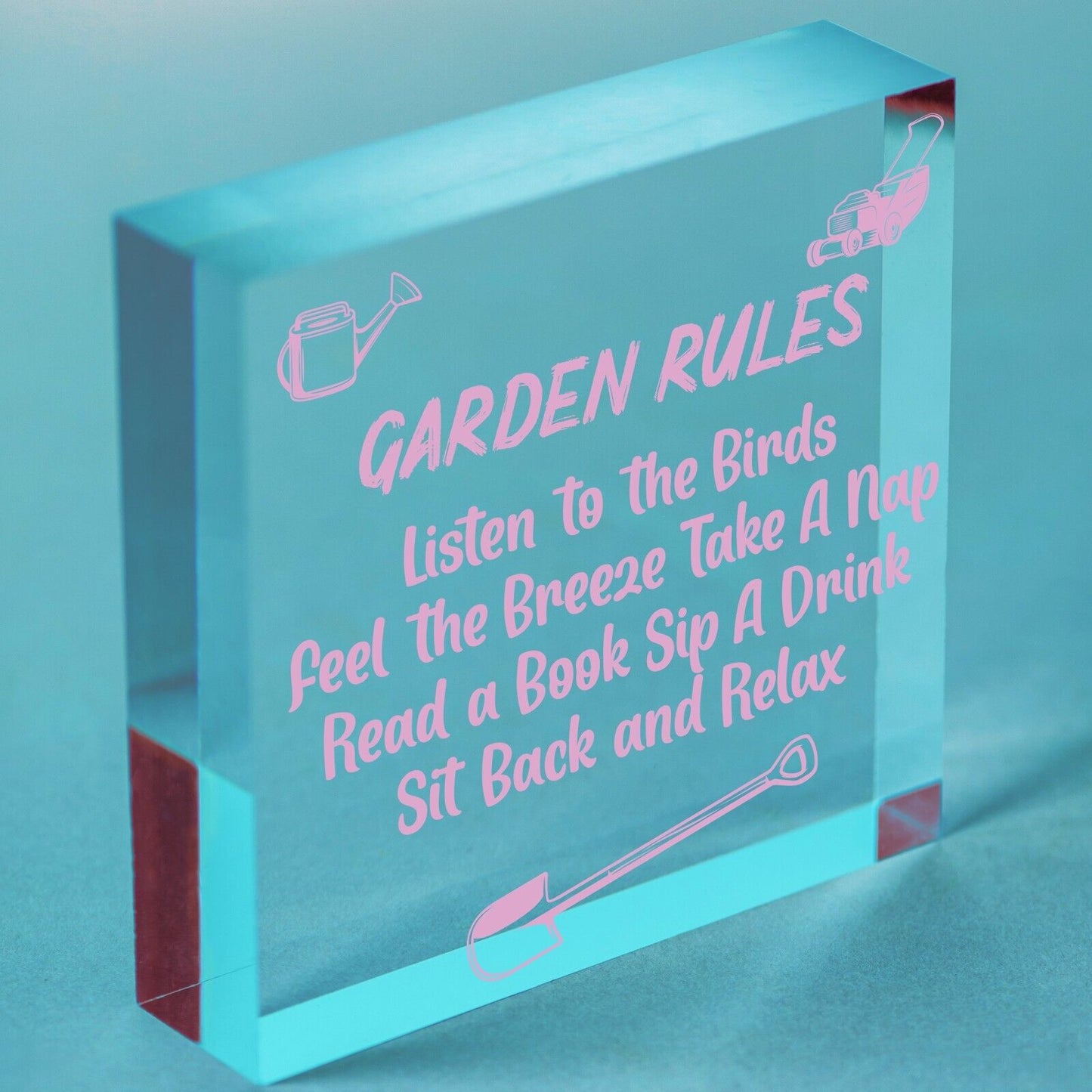 Garden Rules Sign Hanging Shed Summerhouse Plaque Rustic Gift For Family Home