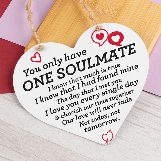 First Valentines Hanging Sign Gift Girlfriend Boyfriend For Him Her SOULMATE Valentines gifts