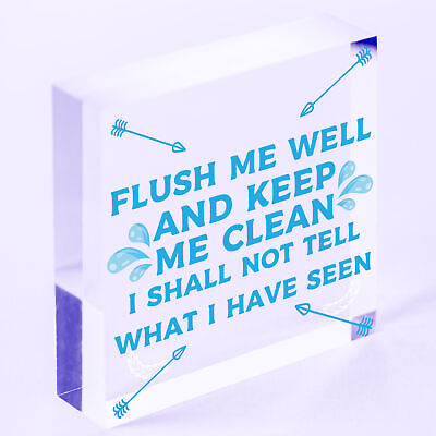 Toilet Flush Me Well Sign Funny Novelty Loo Door Hanging Home Gift Bathroom