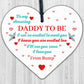 Dad Daddy To Be Gift Funny Novelty Wooden Heart Baby Shower Gift For New DAD