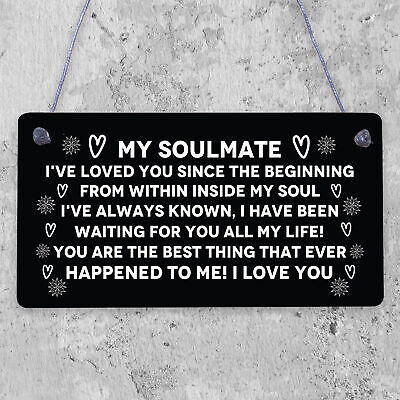 Soulmate Gifts For Him Her Plaque Anniversary Gift Wife Husband Boy Girl Friend