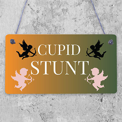 Cupid Stunt Funny Man Cave Home Bar Shed Pub Hanging Plaque Friendship Gift Sign