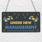 Under New Management Novelty Wedding Night Decoration Hanging Plaque Sign Gift