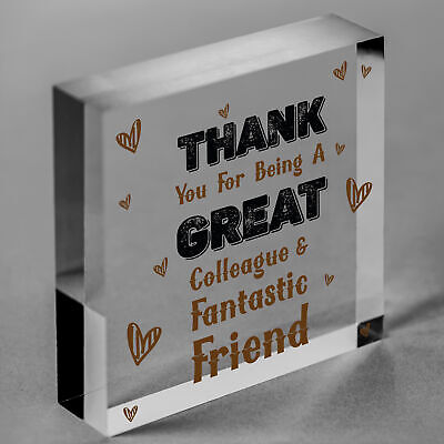 Great Colleague Friend Wooden Heart Sign Novelty Friendship Gift Leaving Job