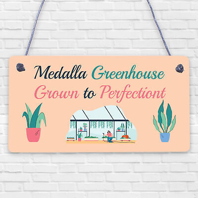 Quirky Greenhouse Sign PERSONALISED Hanging Garden Shed Sign Home Decor