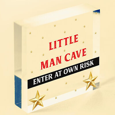 Man Cave Sign Hanging Door Bedroom Wall Plaque Shed Room Son Dad Birthday Gift