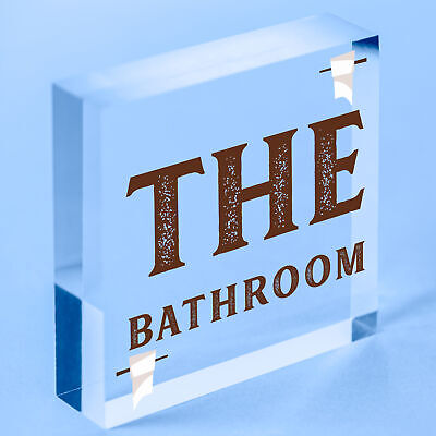 Bathroom Accessories Plaques Sign Novelty Home Decor Grey / Beige Toilet Gifts