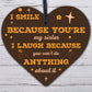 Sister Smile Big/Little Shabby Chic Gift Wooden Hanging Heart Plaque Love Sign