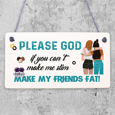 Beautiful Shabby Chic FAT DIET Friendship Friends Funny Distressed Wooden Sign