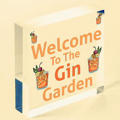 Gin Bar Welcome Sign Novelty Home Bar Decor Gifts Hanging Garden Signs Gin Gift