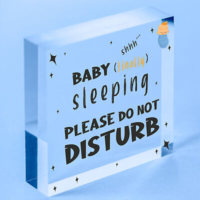 Baby Sleeping Hanging Heart Baby Son Daughter Bedroom Plaque Do Not Disturb Sign