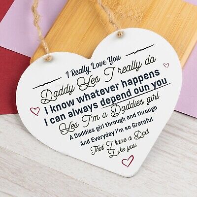 Daddies Girl Gifts Heart Birthday FATHERS DAY Gifts For Daddy Dad From Daughter