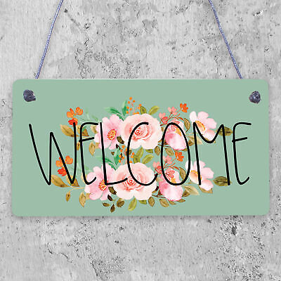 Welcome Sign Front Door Shed Garden SummerHouse Plaque Home Decor Friend Gift