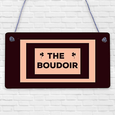 The Boudoir Vintage Shabby French Powder Room Hanging Plaque Bath/Bedroom Sign