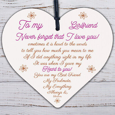 Girlfriend Gift For Anniversary Valentines Day Wood Heart Soulmate Gifts For Her