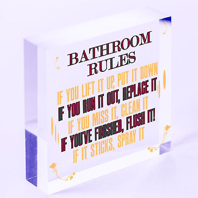 Bathroom Rules Marble Theme Home Decor Bathroom Toilet Sign Home Gift