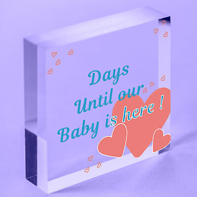 Chalkboard Countdown To Birth Sign Baby Shower Gift Mum Dad To Be Gifts New Born