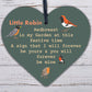 Robin Redbreast Christmas Tree Decoration Mum Dad Nan Memorial Heart Plaque Gift