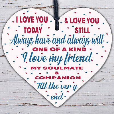 Soulmate Wooden Heart Gifts For Him Her Anniversary Gift Wife Husband Boy Girl