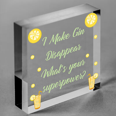 Funny Make Gin Disappear Alcohol Gift Man Cave Home Bar Hanging Plaque Pub Sign