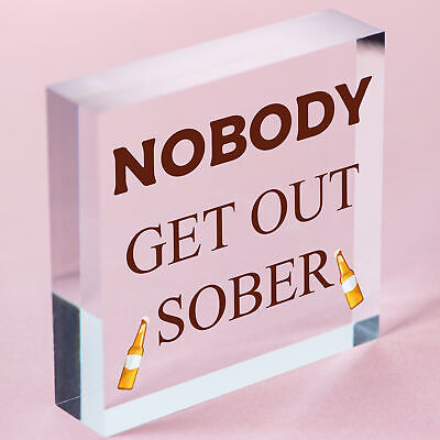 Man Cave Hanging Plaque Home Bar Pub Sign Nobody Gets Out Sober FUNNY Gifts