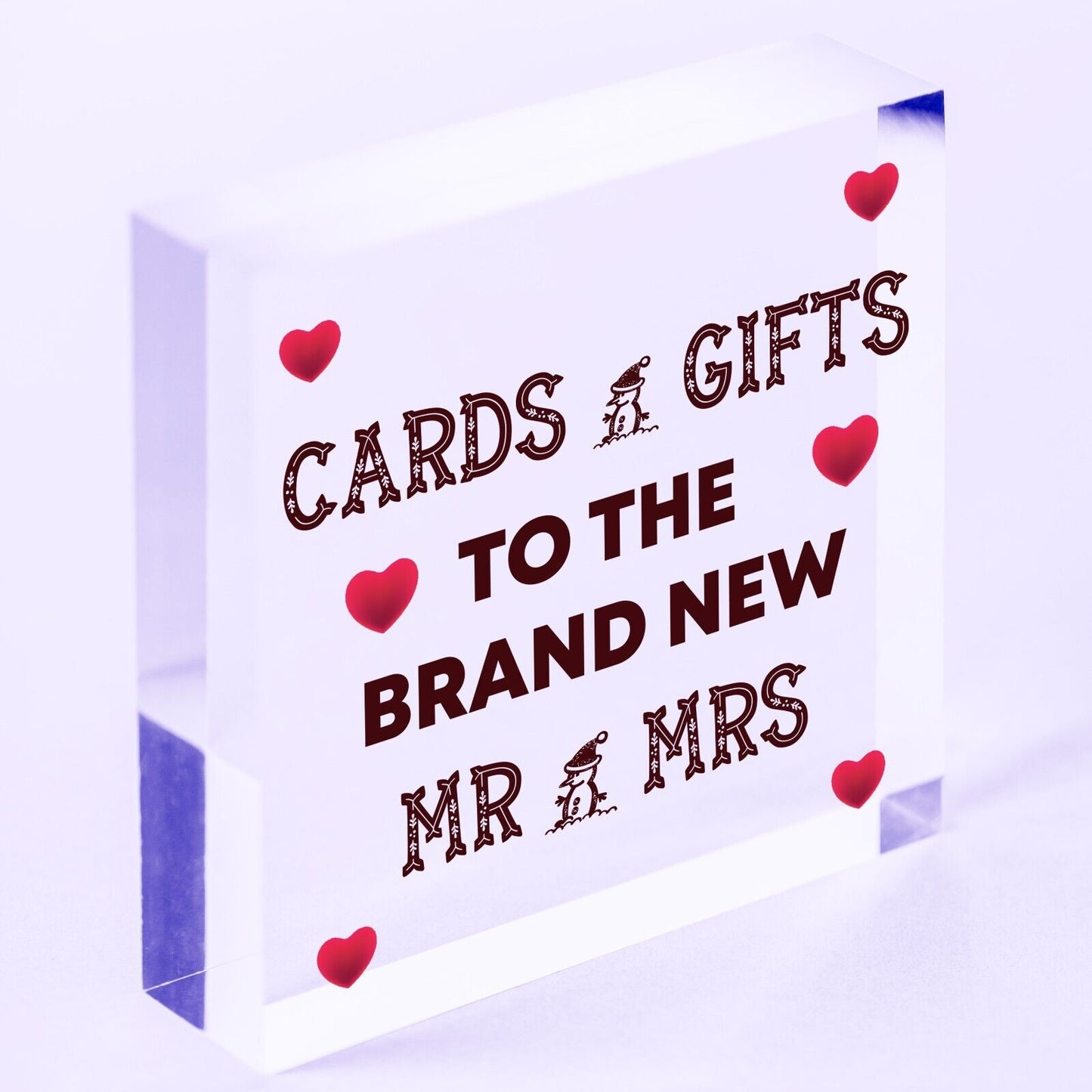 Cards & Gifts New Mr & Mrs Wedding Post Box Gift Table Decoration Plaque Sign