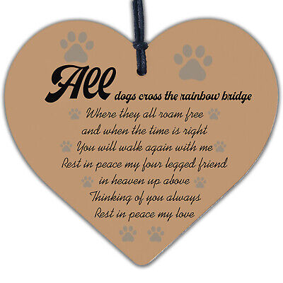 Handmade Pet Memorial Plaque For Dog Wooden Heart Memorial Bauble Animal Sign