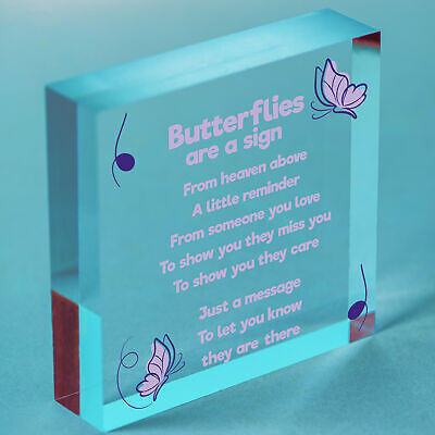 Butterfly Memorial Bereavement Family Mum Dad Nan Grandad Love Plaque Sign