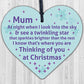 Mum Memorial Gift Christmas Tree Bauble Grave Wood Hanging Heart Decoration Sign