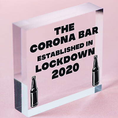 Funny Bar Sign For Garden Man Cave Home Bar Lockdown Corona Bar Alcohol Gift