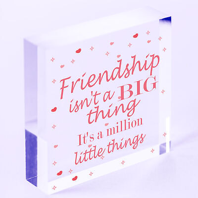 Thank You FRIEND Wood Heart Special Birthday Keepsake Gifts For Her Friendship