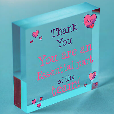 THANK YOU Gifts For Colleagues Employee Wooden Heart Plaque Office Work Gifts