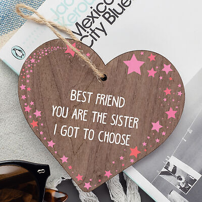 Best Friend Gift Novelty Wood Heart Birthday Christmas Gift For Sister Keepsake