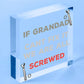 Grandad Fix It Screwed Man Cave Garage Shed Hanging Plaque Dad Grandad Gift Sign