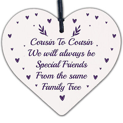 Cousin Family Gifts Christmas Birthday Gift For Cousin Wood Heart Thank You Gift