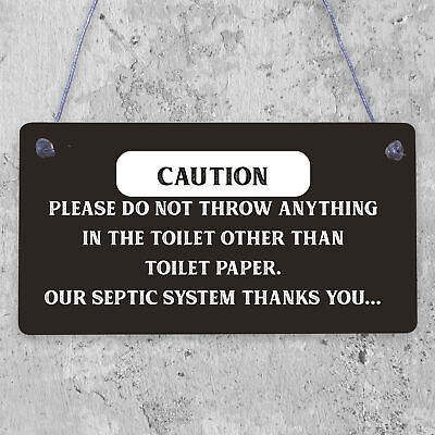 Only Toilet Paper Hanging Septic Tank Plaque Bathroom Thank You Toilet Door Sign