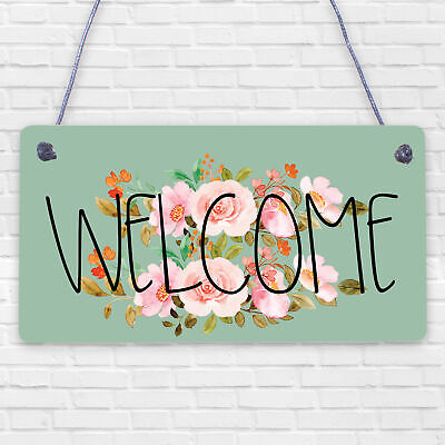 Welcome Sign Front Door Shed Garden SummerHouse Plaque Home Decor Friend Gift